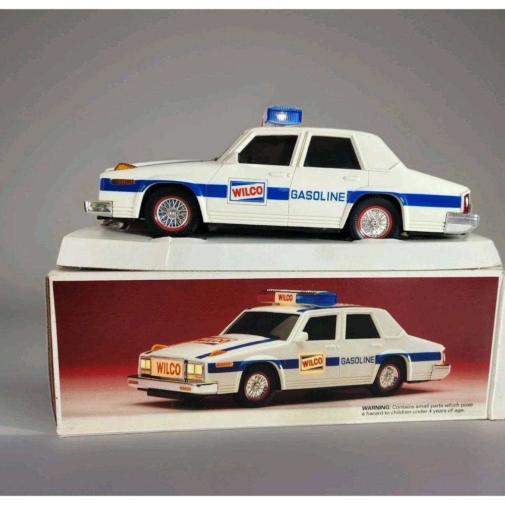 1994 Wilco Patrol Car Toy Model Siren, Pulsating Lights, Head/Taillights In Box